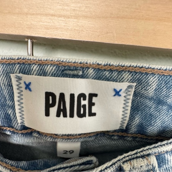 NWT PAIGE High-Rise Jeans Brigitte‎ Raw Hem Cuf in Cori Destructed Denim Size 29 - Picture 9 of 10